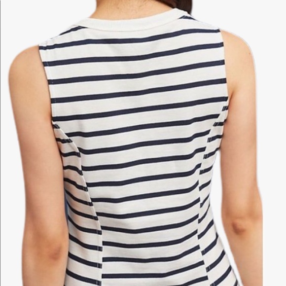 Anthropologie Postmark Stripe Peplum Pleated Tank - Picture 12 of 13